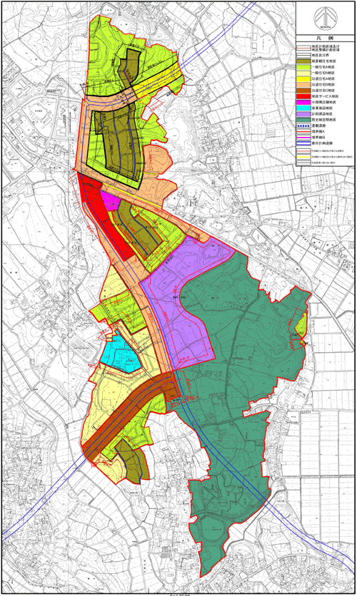 中根・金田台地区　地区計画計画図